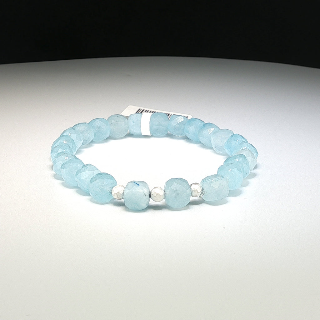 Aquamarin Armband mit 925 Silber