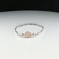 Bergkristall Armband und rosegoldenem Lebensbaum