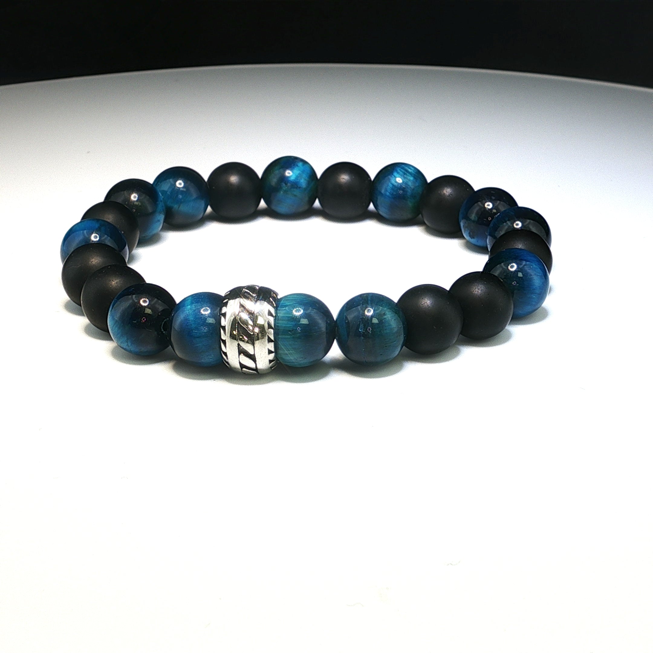 Onyx & türkis Tigerauge Armband