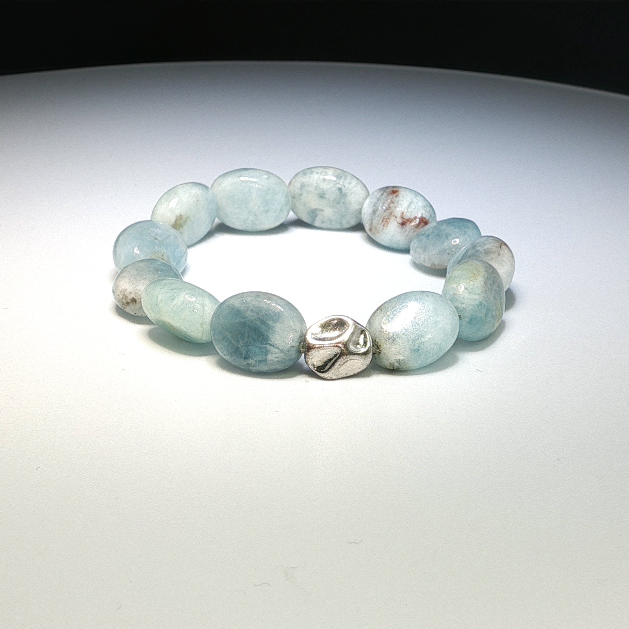 Aquamarin Nuggets Armband