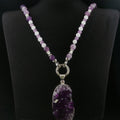 matte Amethyst & Bergkristall Halskette