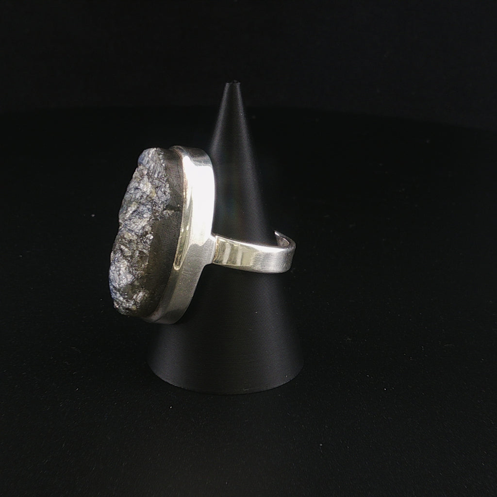Roher Labradorit Stein Ring