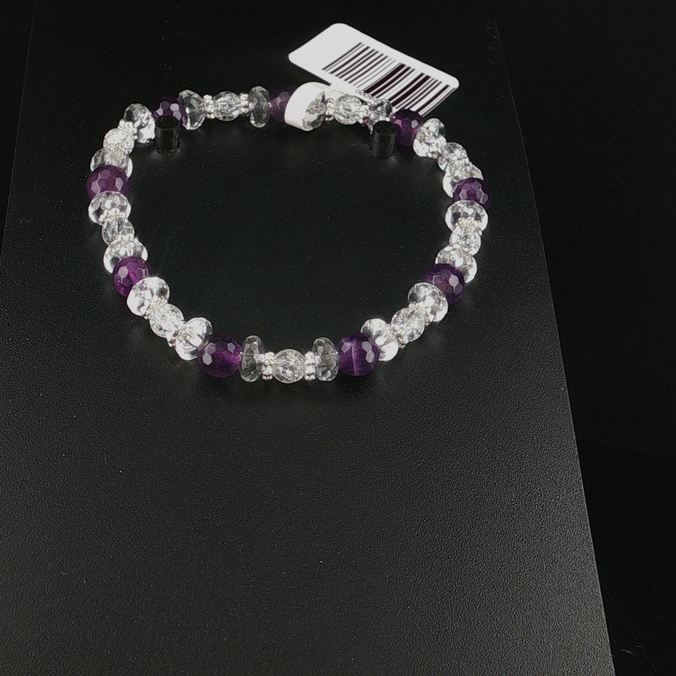 Amethyst- und Bergkristall Armband