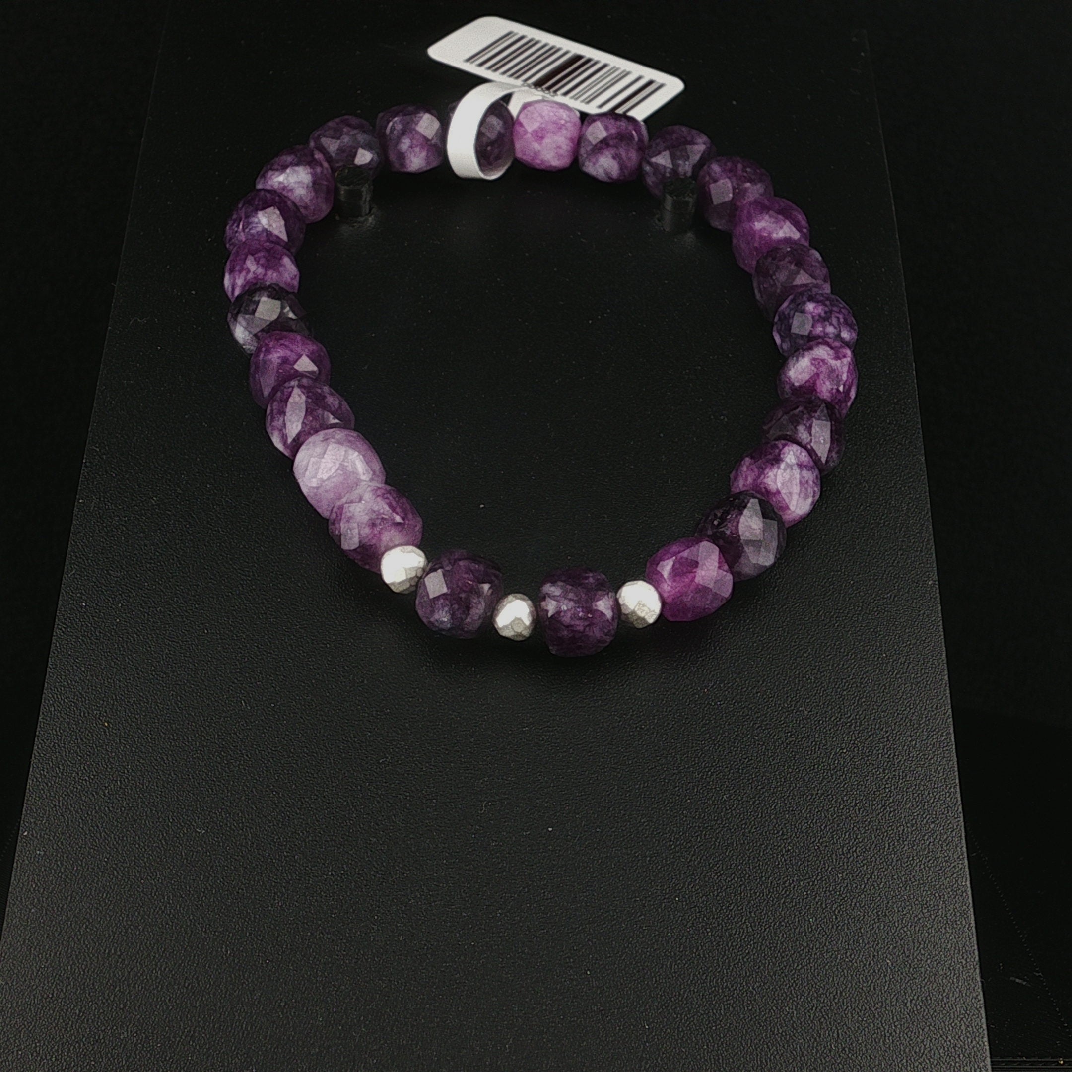 Amethyst-Armband mit Silber Akzenten