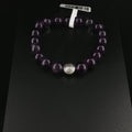 Amethyst-Perlenarmband mit Silber 925 Zwischenteil