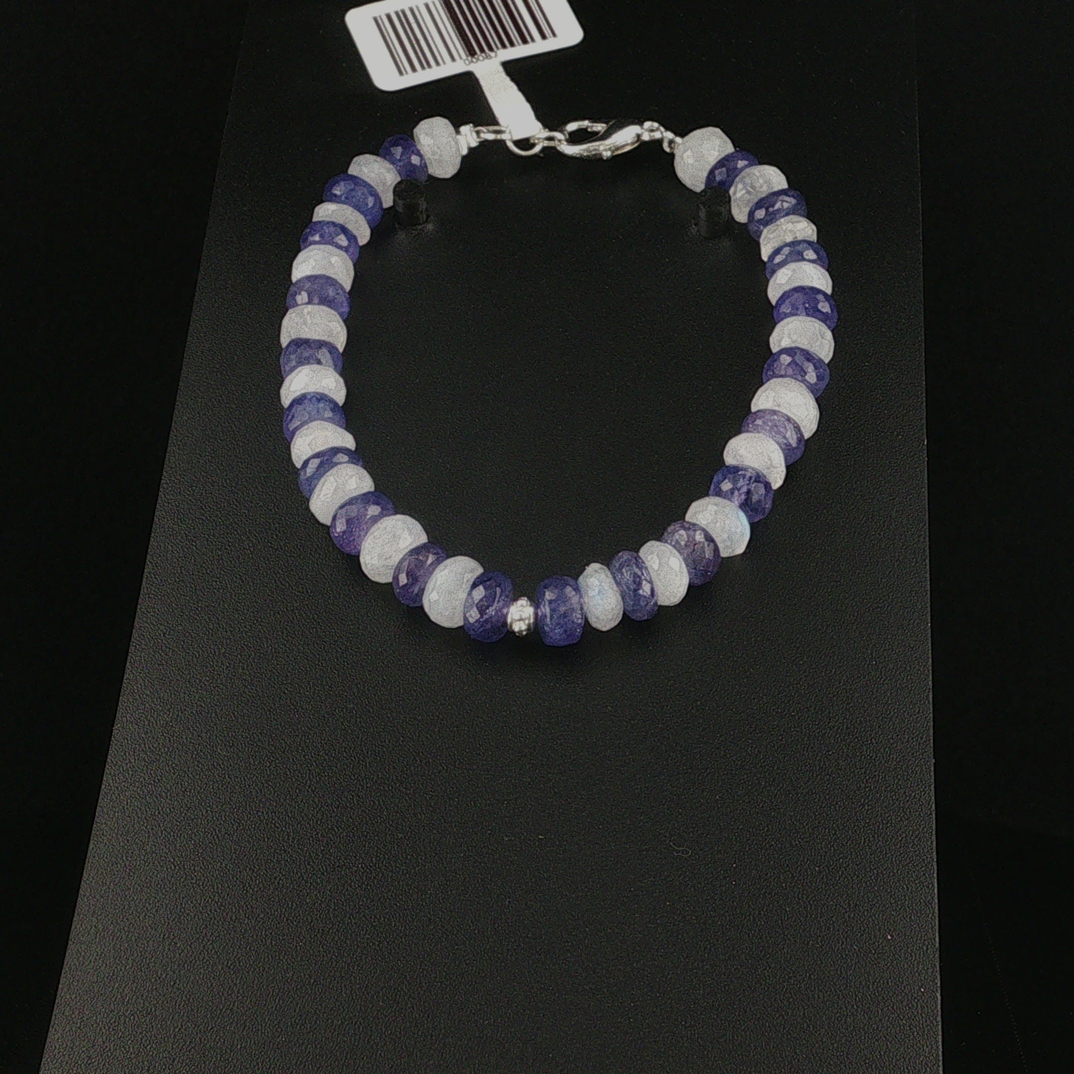 Exklusives Tanzanit und Regenbogen Mondstein Armband