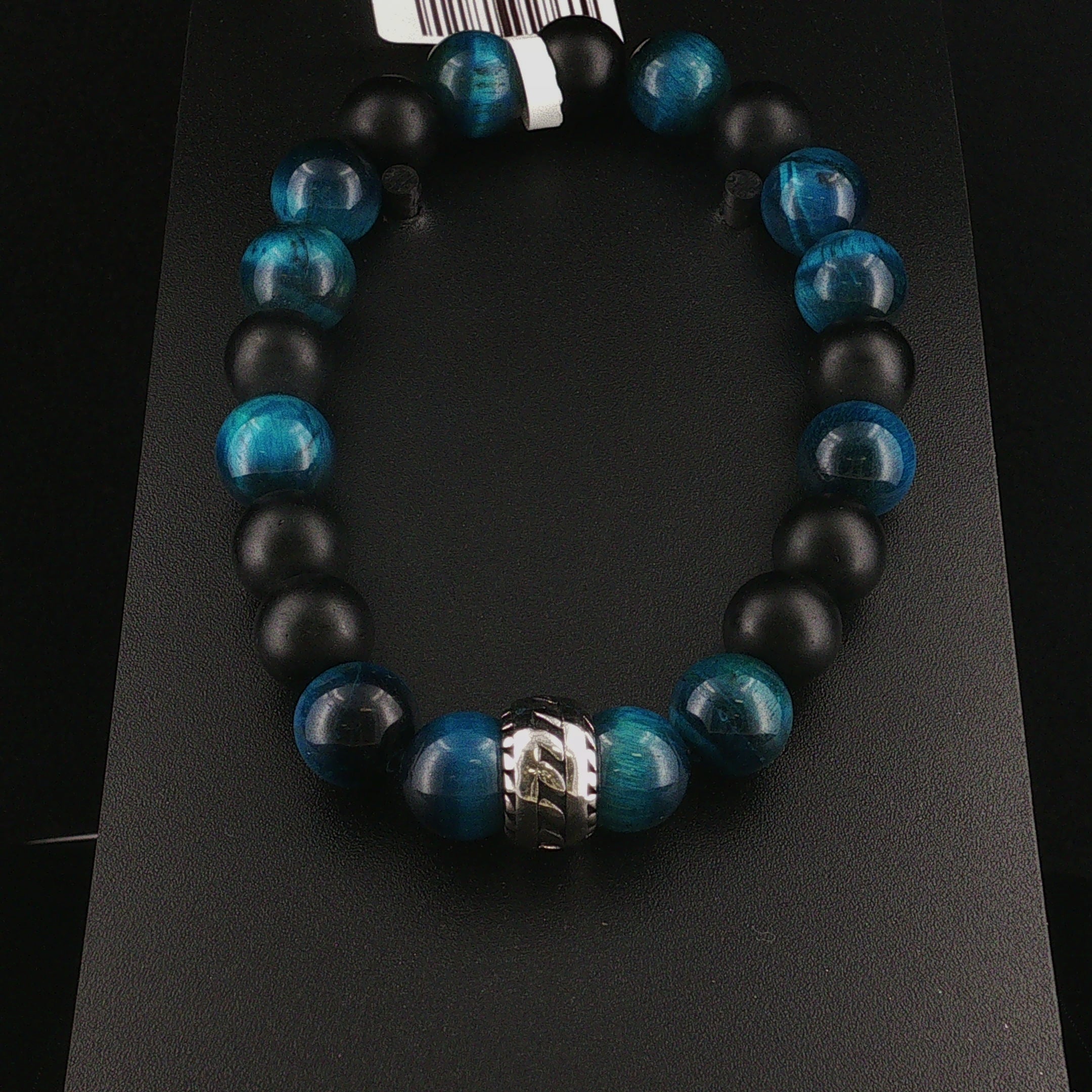 Onyx & türkis Tigerauge Armband