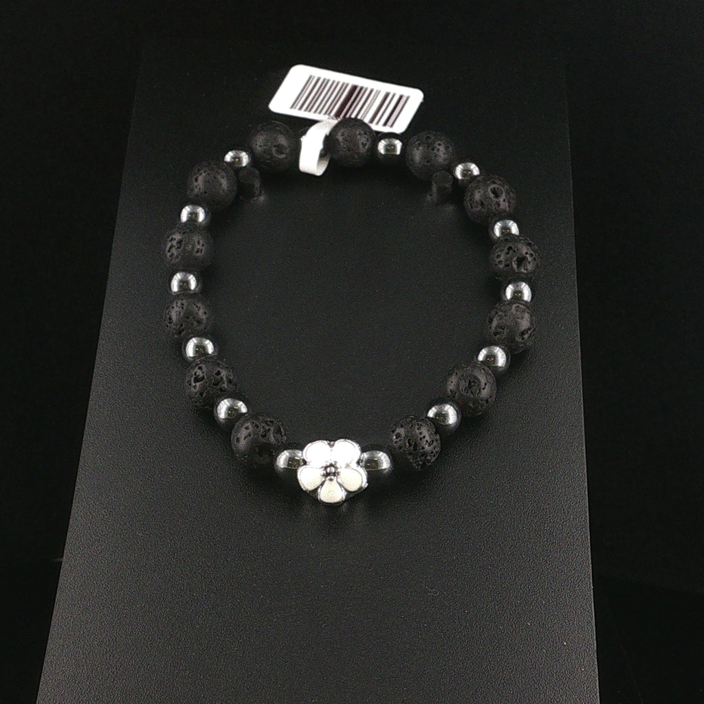Elegantes Armband mit Lavastein- und Hämatit