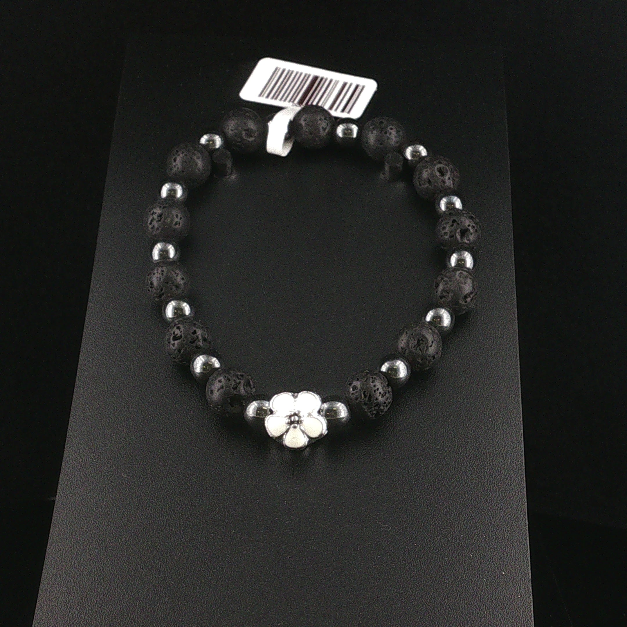 Elegantes Armband mit Lavastein- und Hämatit