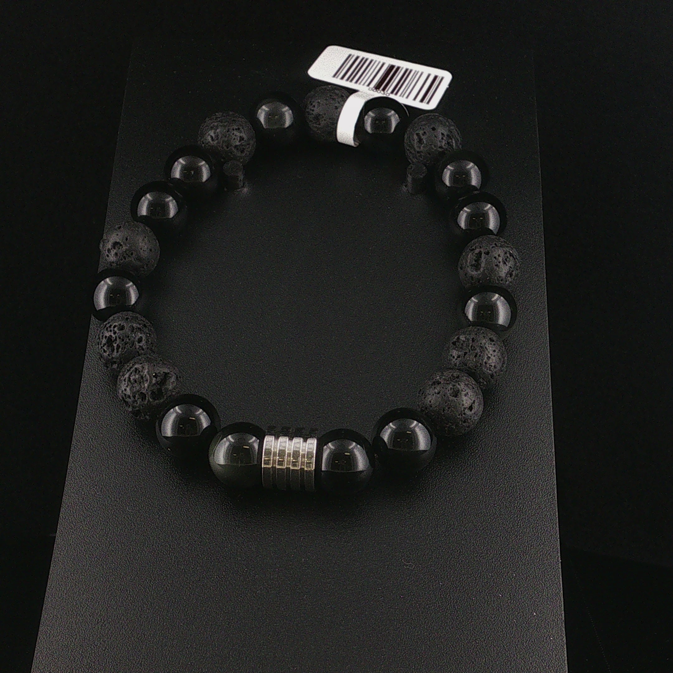 Regenbogen-Obsidian & Lavastein Armband