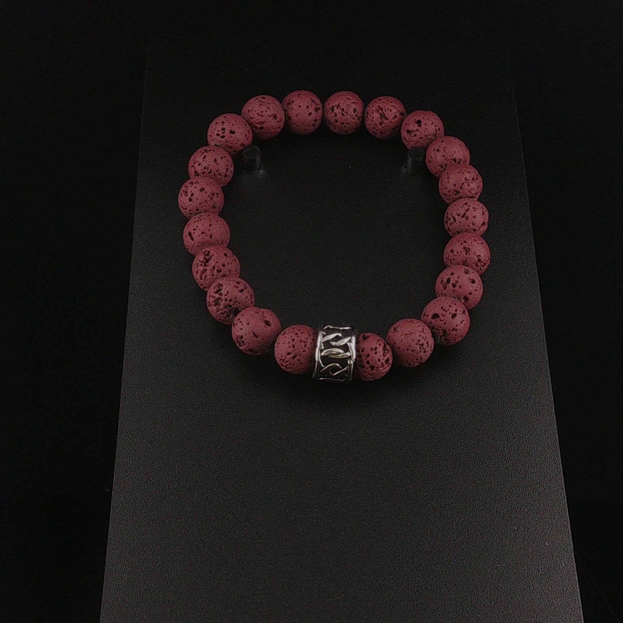 weinrotes Lavastein-Armband