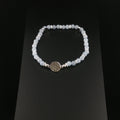 Edelstein-Armband mit hellblauem Aquamarin und Blume des Lebens