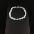 Aquamarin Edelstein-Armband mit Würfelschliff und Silber-Akzenten