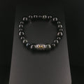 Gold Obsidian Armband mit Edelstahl Rune