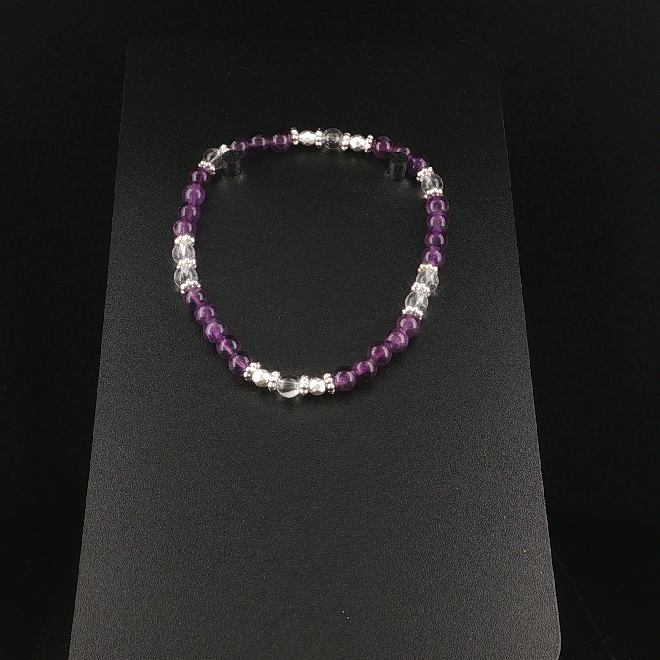 Amethyst und Bergkristall Armband