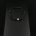 Facettiertes Turmalin-Perlenarmband mit silberfarbenem Akzent-Element