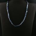 Elegante Halskette mit facettierten blauen Kyanit-Edelsteinperlen