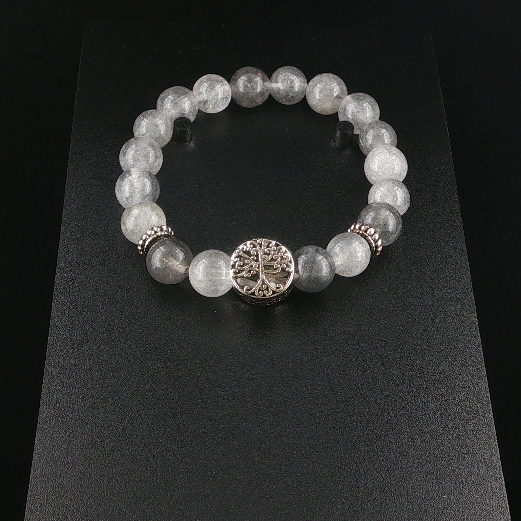 Exklusives Silber-Quarz Armband mit Lebensbaum-Symbol