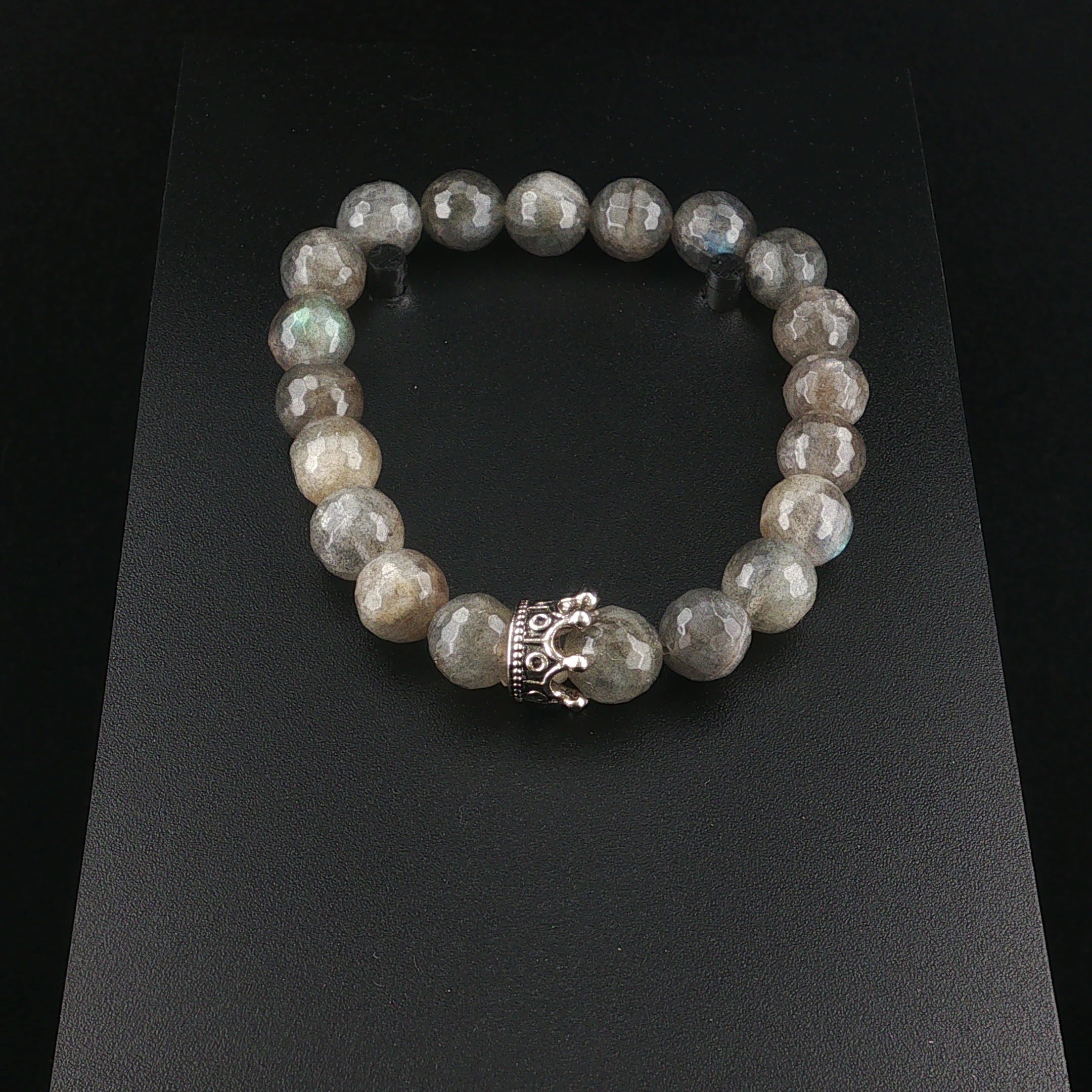 Labradorit Armband mit Silberner Kronen