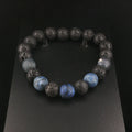 Armband aus schwarzer Lava und blauem Lapis Lazuli