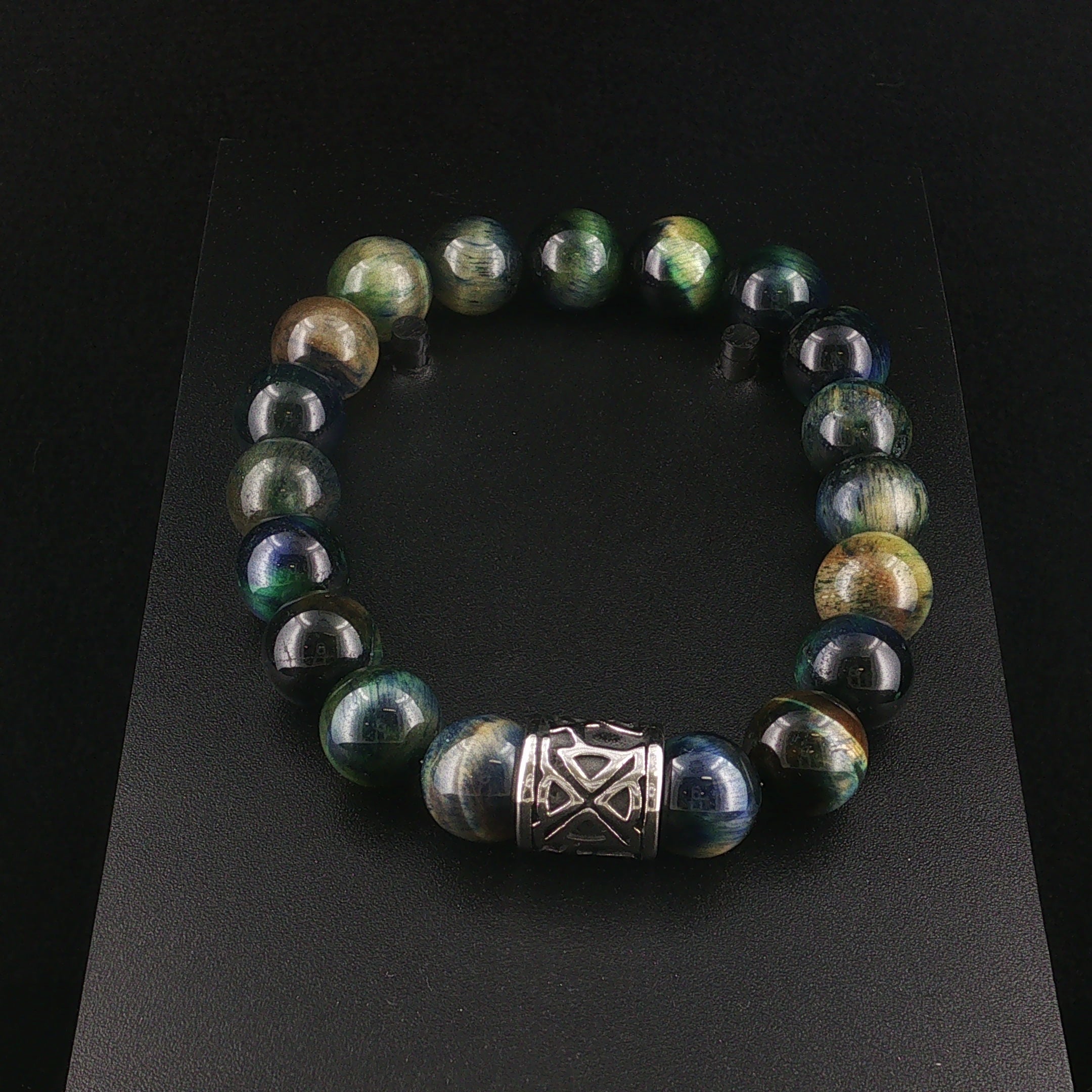 Mehrfarbiges Falkenauge-Armband