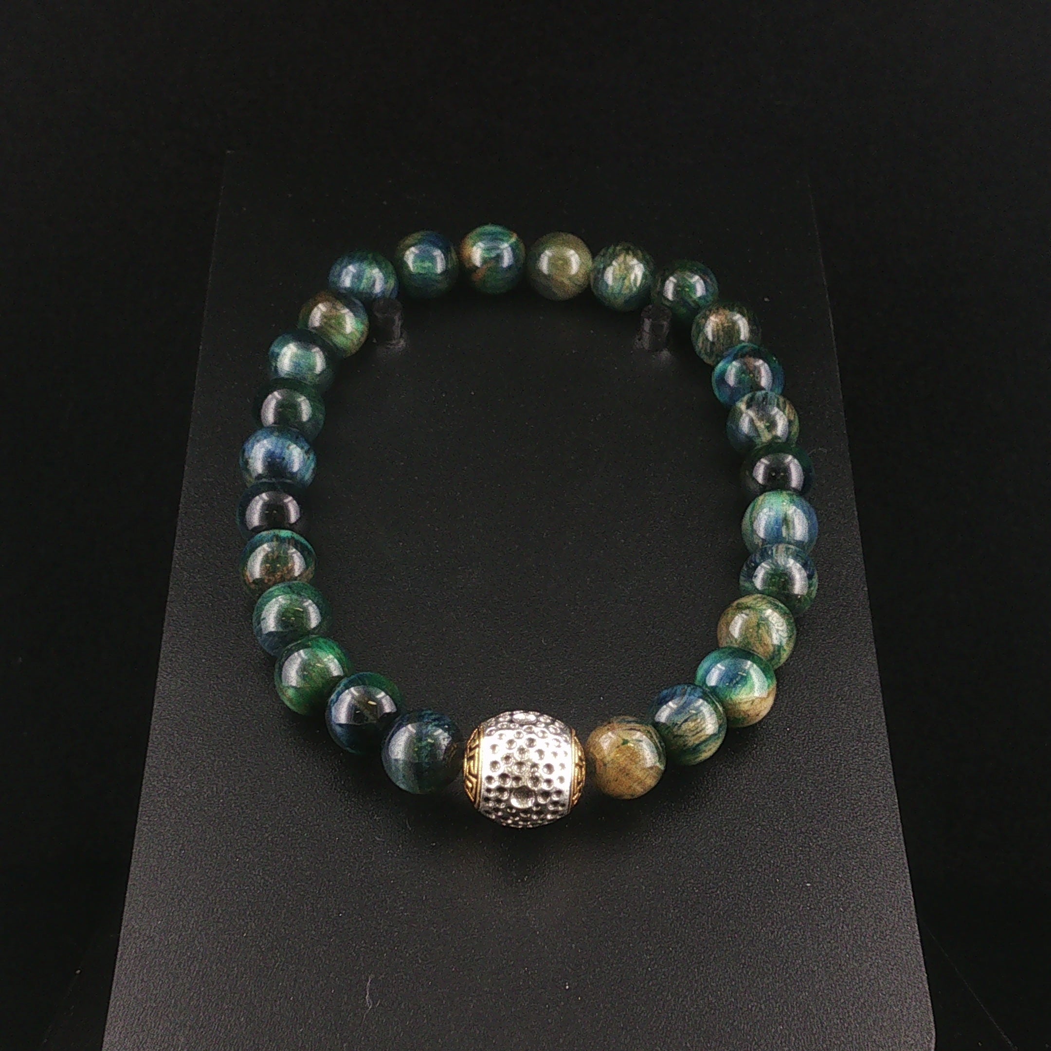 Mehrfarbiges Falkenauge-Armband