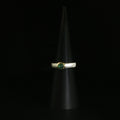Strukturierter Smaragd-Solitärring aus Silber