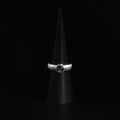 Solitärring aus Silber mit einem Sternsaphir