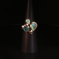 Boulder-Opal-Cocktailring mit Turmalin und Diamant