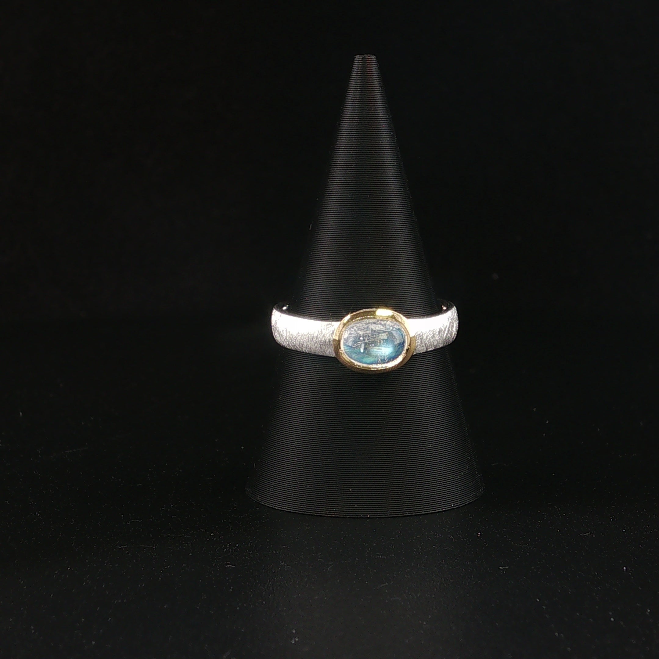 Regenbogen Mondstein Ring