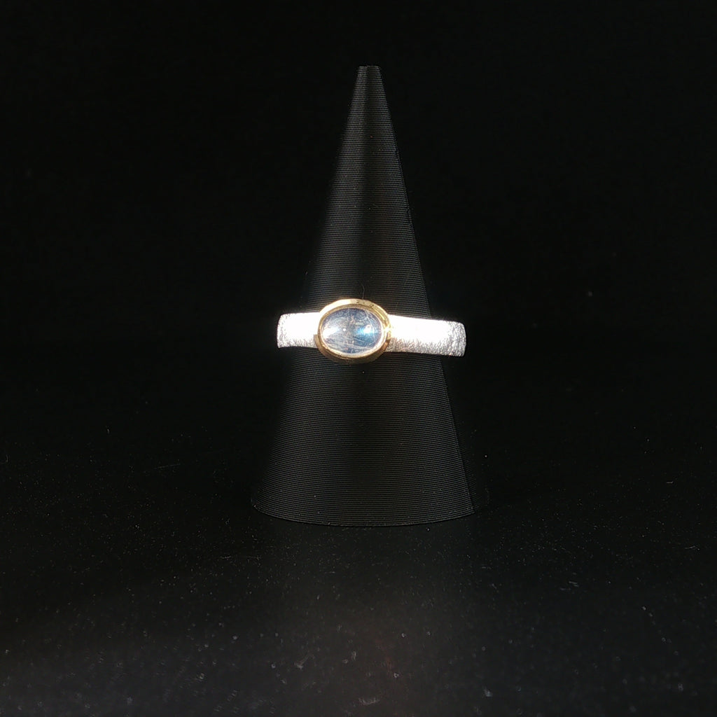 Regenbogen Mondstein Ring