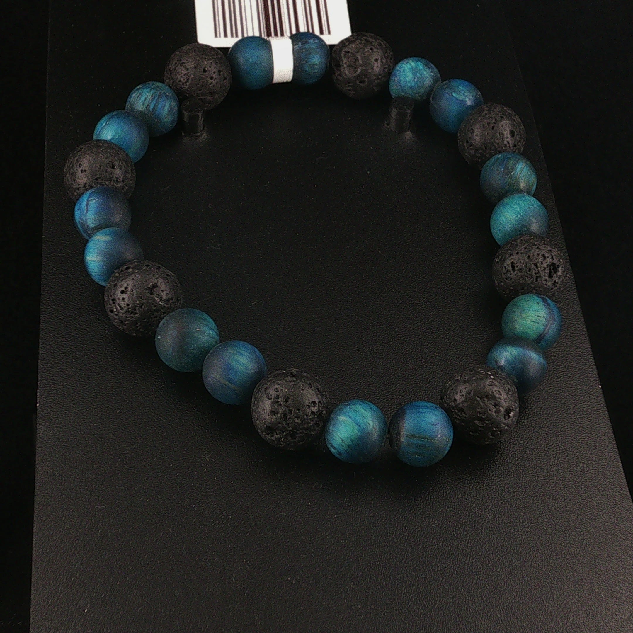 Lavastein & mattes "türkis" Tigerauge Armband