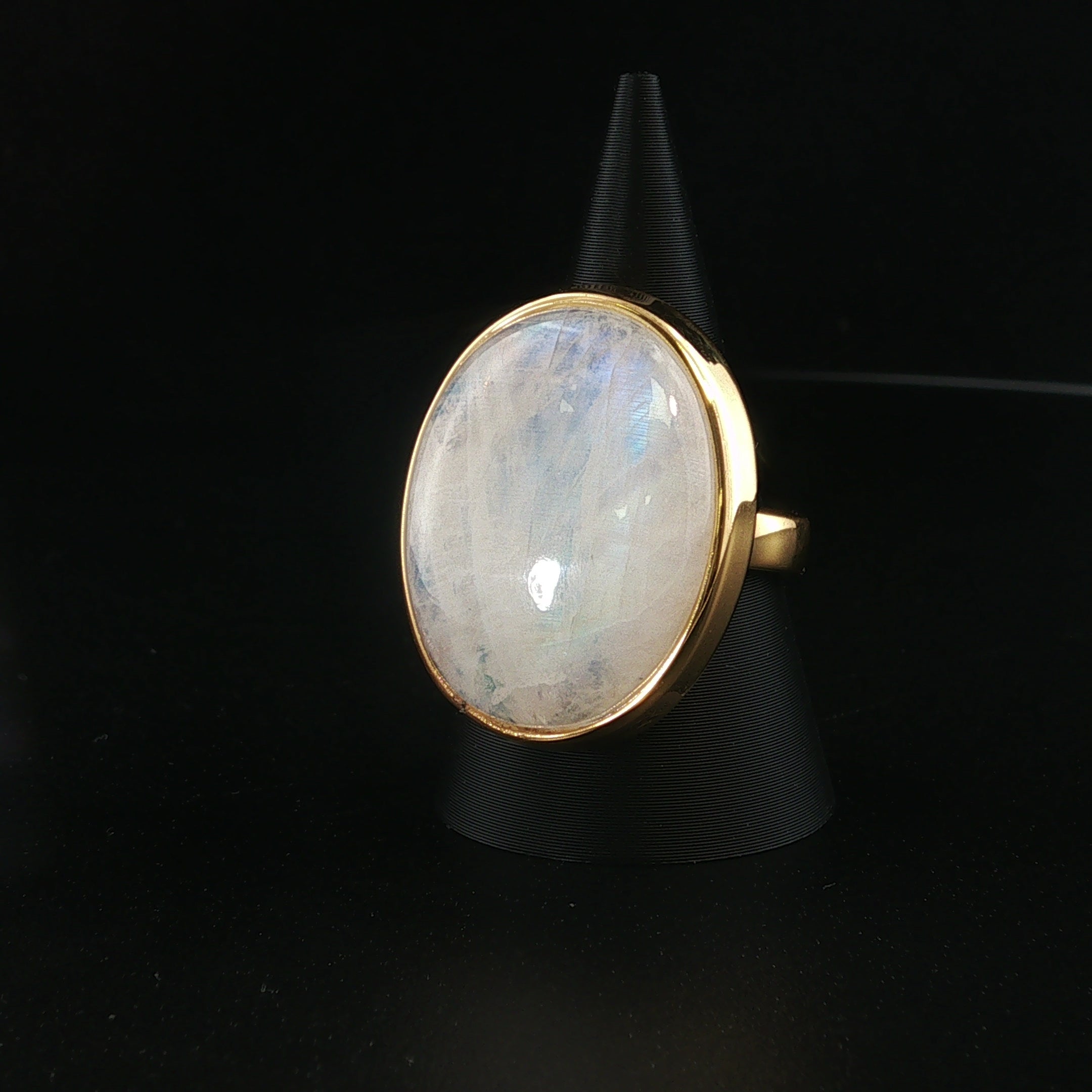 Regenbogen Mondstein Ring