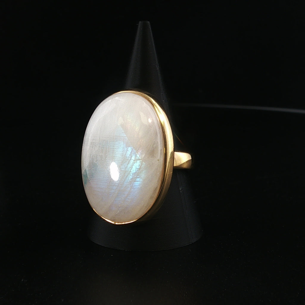 Regenbogen Mondstein Ring