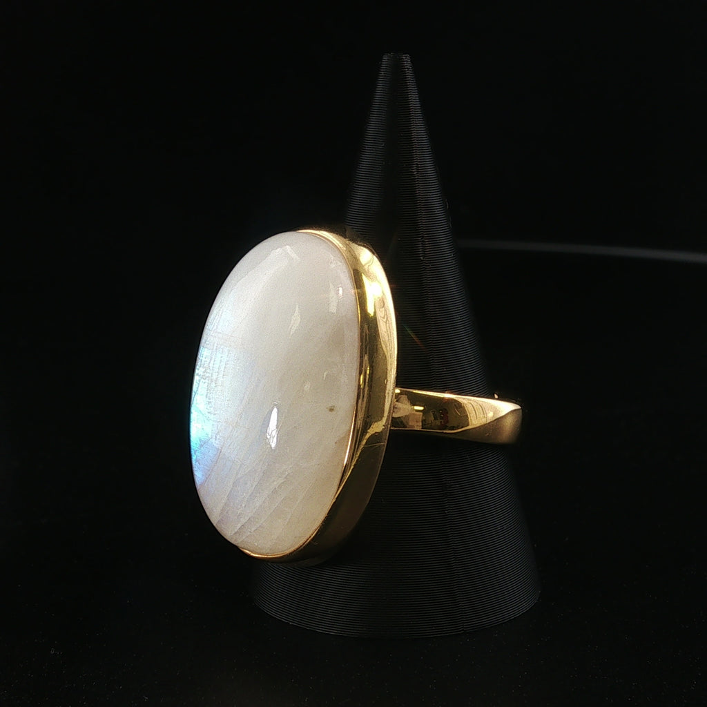 Regenbogen Mondstein Ring