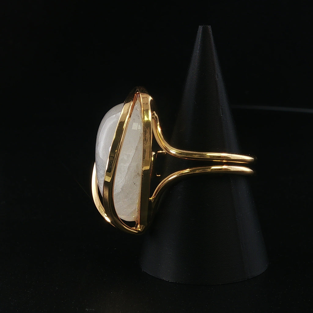 Regenbogen Mondstein Ring
