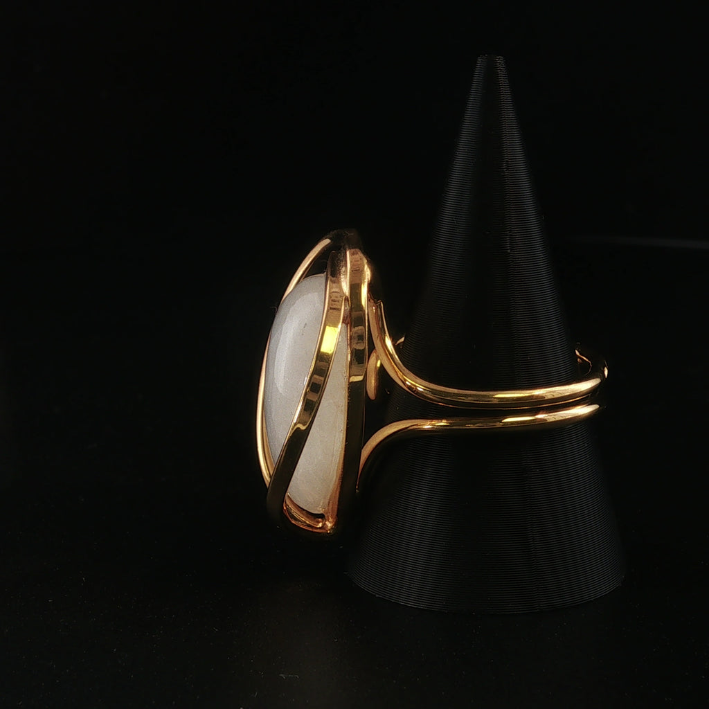 Regenbogen Mondstein Ring